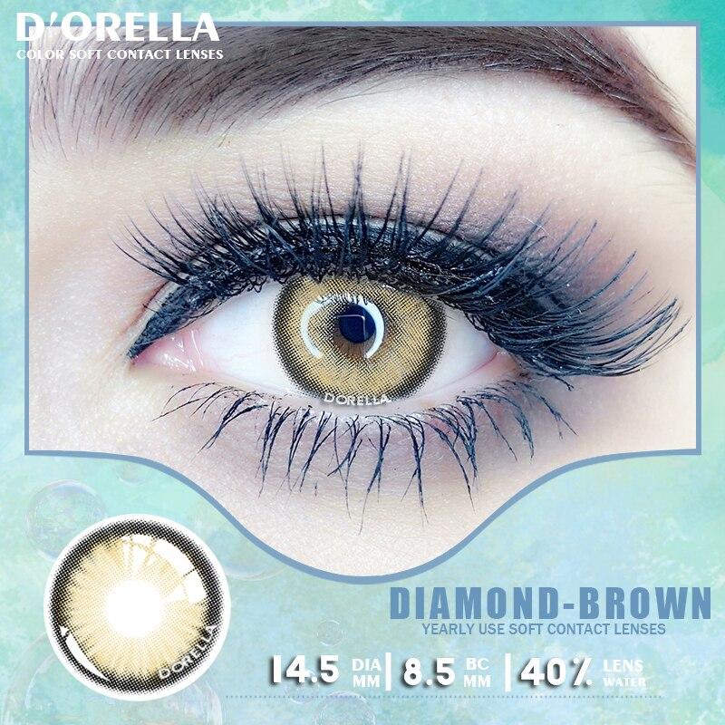 D'ORELLA 1 пара (2 шт.) натуральных цветных контактных линз для глаз, косметические контактные линзы, цветные контакты для глаз