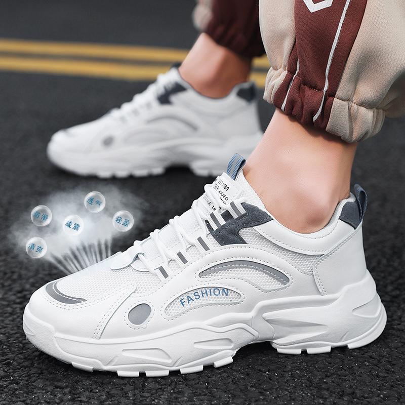 Мужские дышащие сетчатые повседневные спортивные туфли на толстой подошве с мягкой подошвой, всесезонные, новые удобные кроссовки для бега на открытом воздухе, мужские кроссовки