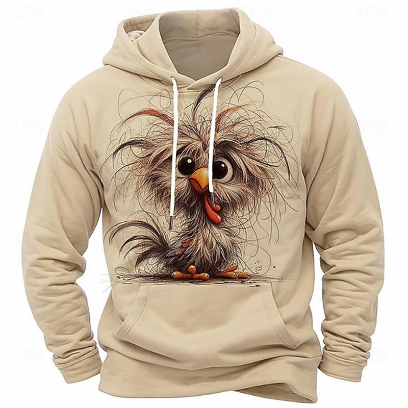 Осенняя мужская толстовка с капюшоном Chick 3D Print Casual с длинным рукавом 3D Hooded Sweatshirt Fashion Streetwear Pullover Male Oversize Clothing