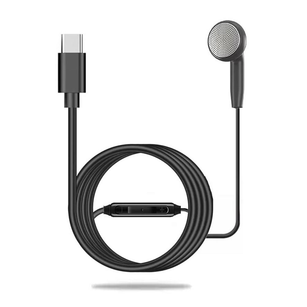 3.5mm/Type-c Wired Earbuds In Ear Headphone Single Earphone with Mic Volume Control for Mobile Phone Mp3 Radio BT Audio Receiver