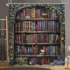 Винтажная библиотечная шторка для душа Старая книга Книжная полка Череп Хэллоуин Свечи Цветочный Растение Дом Полиэстеровая ткань Набор для декора ванной комнаты