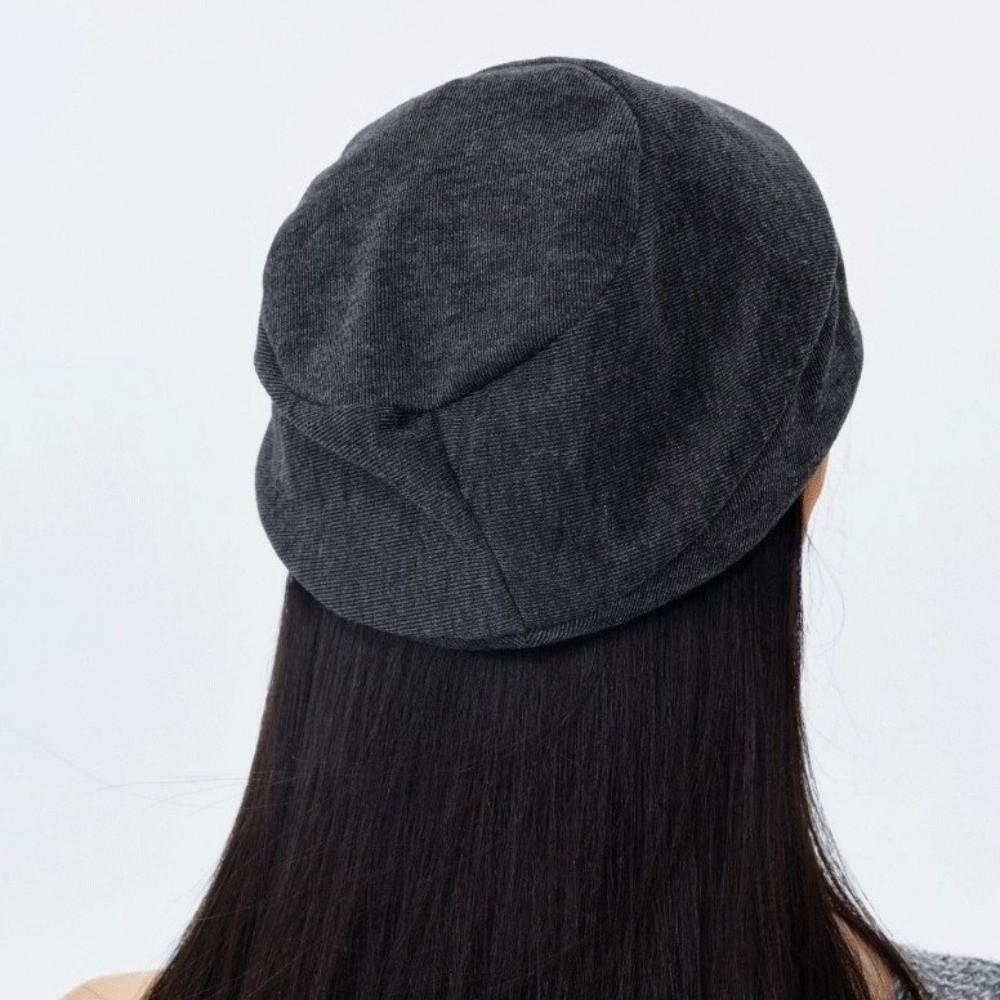 British Style Wool Beret Big Head Circumference Eequestrian Hat Retro Pleated Octagonal Hat Ladies
