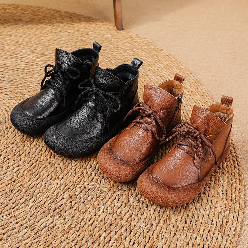 Высококачественные женские ботинки из натуральной кожи женские водонепроницаемые ботинки модные женские ботинки на шнуровке на платформе коричневые ботинки