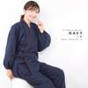 0820 Women's Winter Samue Kimono, Extra Warm, Fleece, Quilted Fill, Warm Lining, Thick, Warm, Workwear, Loungewear [1: Navy/LL Size]