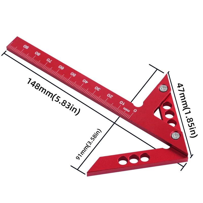1 шт. алюминиевый сплав центр искатель линейный калибр 45/90 градусов разметочная линейка деревообрабатывающий квадрат центр разметочная линейка измерительные инструменты