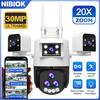 NIBIOK 20X ZOOM Outdoor Camera HD 30MP WIFI CCTV Waterproof Night Vision Mobile Tracking Video Camera Two-way Intercom IPC360HOME