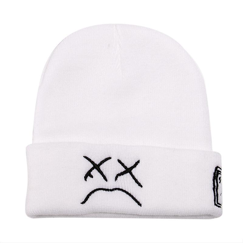 Корейская версия новой вязаной шапки LIL PEEP осень-зима женская корейская версия шапки универсальная эластичная шапка-бини с отворотом теплая шапка-пуловер