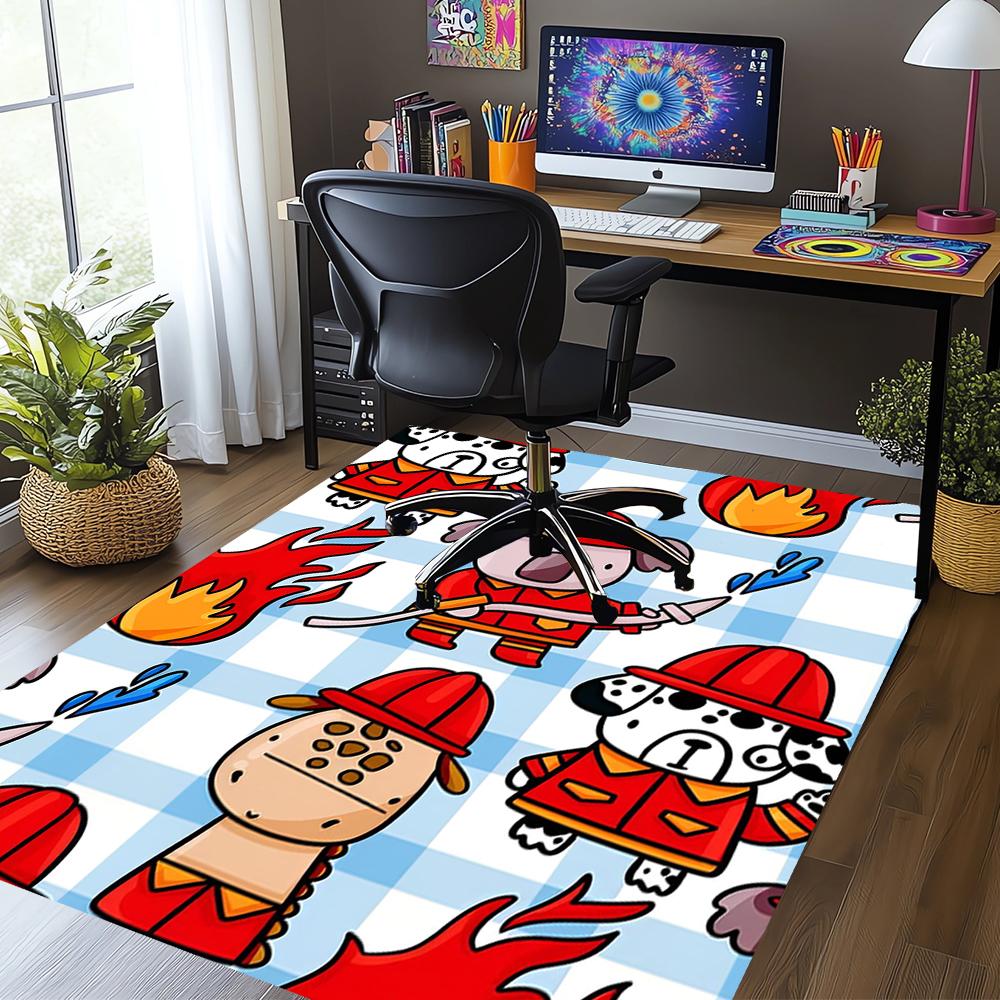 firefighters Printed Carpet,Rug,for Office Chair Living Room Bedroom Kitchen Room Decor Gifts.