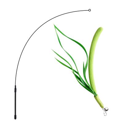 Cat Toy, Silver Grass (Green Foxtail Grass) Cat Toy, Durable Cat Toy with Fishing Rod, Perfect for Solo Play, Reduces Stress, and Helps Cats