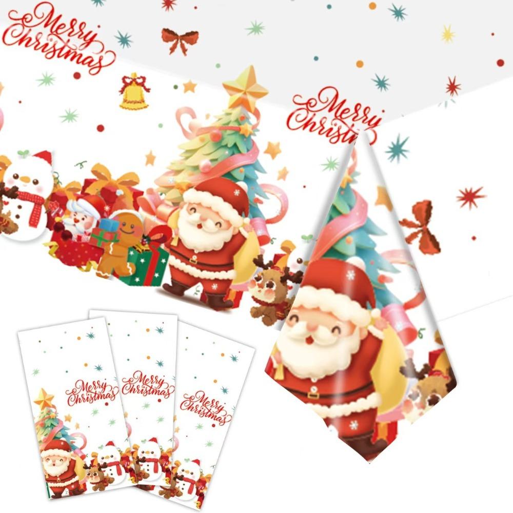 Пластиковые одноразовые скатерти Одноразовая скатерть Рождественская скатерть Новогодняя вечеринка