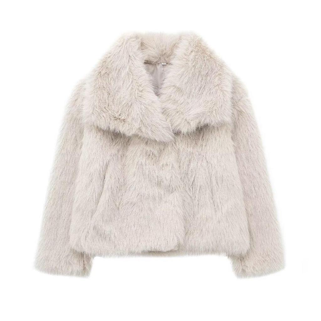 Trendy Women's Thick Lambswool Fur Winter Coat
