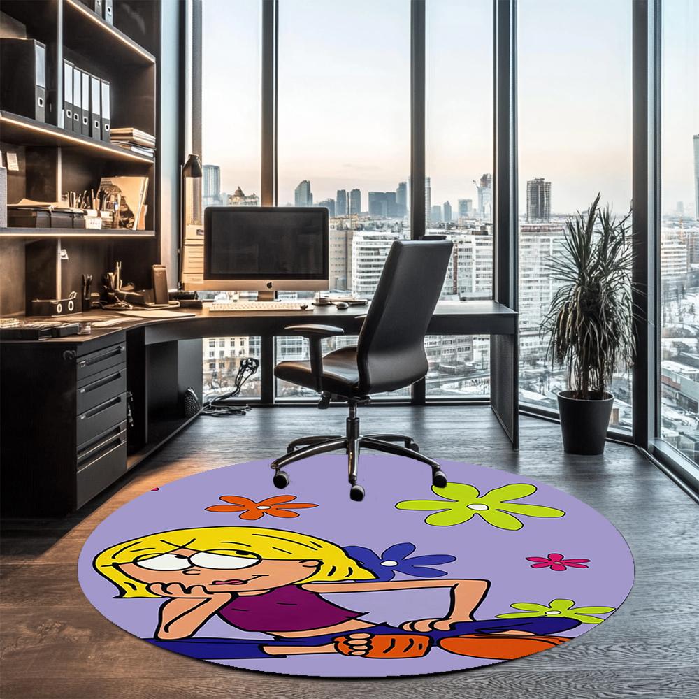 Lizzie McGuire Printed Round Rug Carpet Chair Rug Area Rug Entryway Doormats,for Office Chair Living Room Bedroom Kitchen Room.