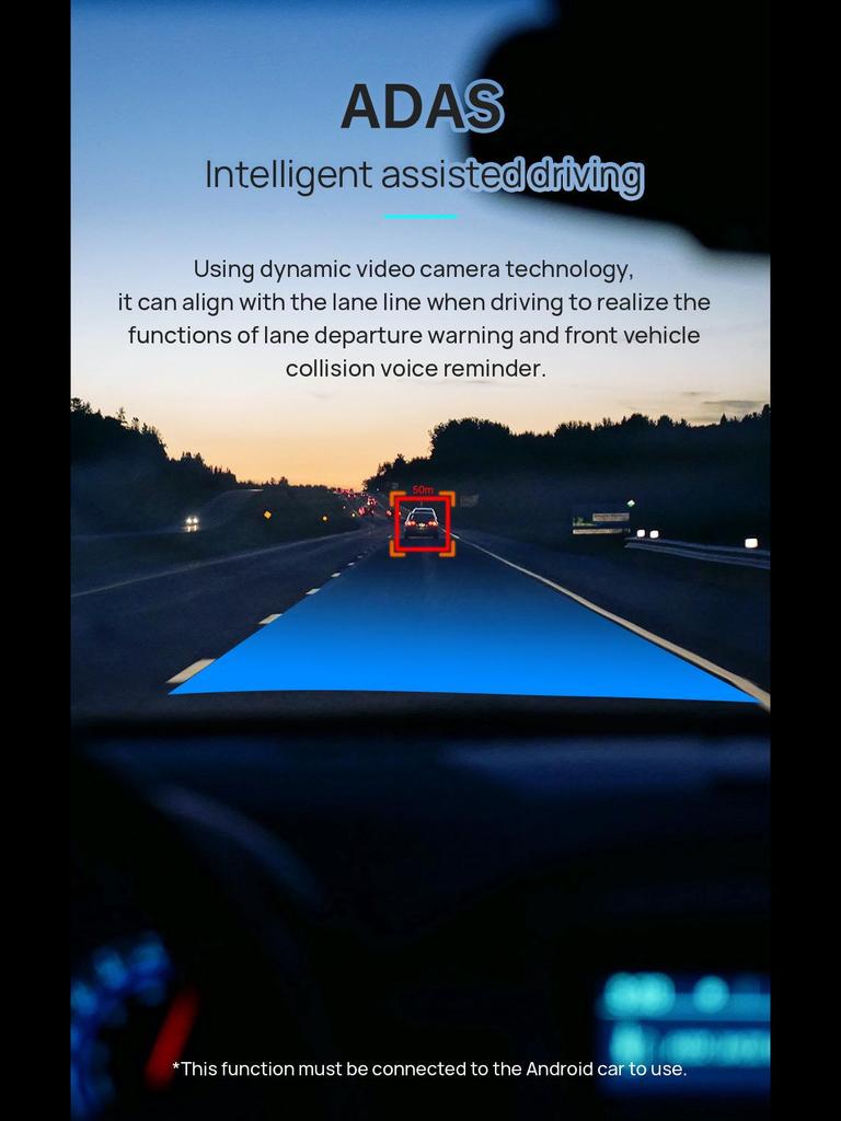 Видеорегистратор ADAS HD Starlight Night Vision из цинкового сплава с центральным управлением через USB