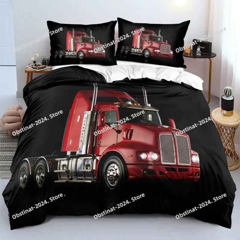 Постельное белье с 3D-принтом грузовиков Kenworth: пододеяльник, наволочка, комплект для спальни (односпальный, полуторный, двуспальный) для детей и взрослых