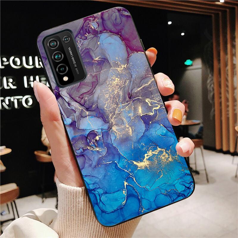 Зеленый, синий, фиолетовый мраморный чехол для телефона для Huawei Honor 50 10X Lite 20 7A 7C 8X 9X Pro 9A 8A 8S 9S 10i 20S 20lite 7X 10 lite