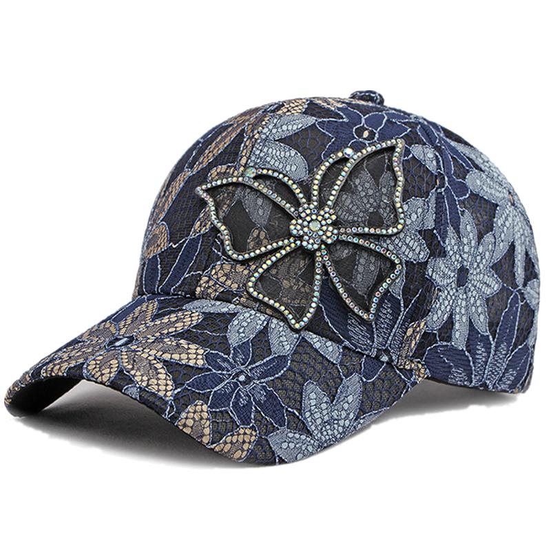 Новая модная женская бейсболка с подвеской в ​​виде бабочки и цветка, женская уличная регулируемая уличная летняя шляпа дальнобойщика