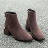 Brown Ankle Boots Women's Retro Womens Shoes 2024 Winter New Chelsea Boots Thick Heel Plush Womens Boots Brown Platform Shoes