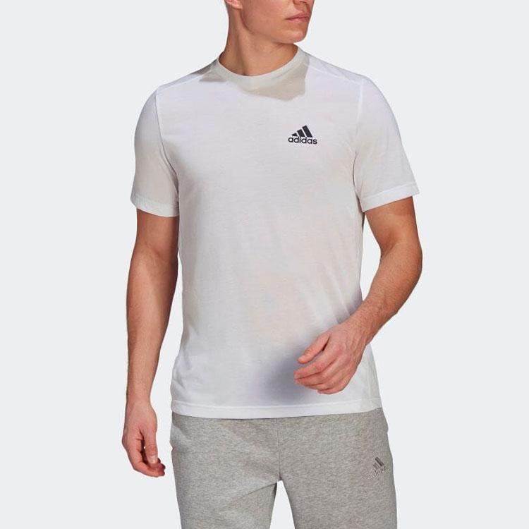 Adidas Повседневная футболка с круглым вырезом и коротким рукавом, мужские топы, белые GT5558
