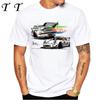 New Summer Men Short Sleeve Retro Turbo RWB 993 T-Shirt Hip Hop Casual Tops Vintage Harajuku Sport Car Fashion White Tees