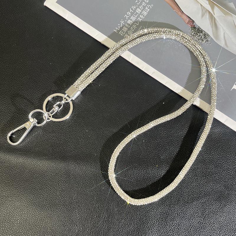 Light Luxury Rhinestone Phone Lanyard: Diamond Crossbody Chain & Bracelet Pendant.
