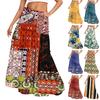 Women's Printed Elastic Waist Loose Hem Long Skirt