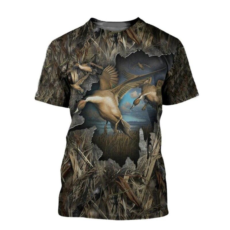 Summer Jungle Camouflage Creative Design Graphic T Shirts Suitable for Outdoor Hunting Hide 3D Print Men O-neck Short Sleeve Tee