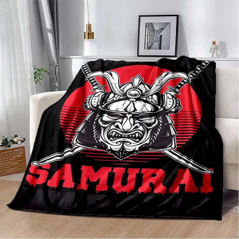 3D Japanese Samurai Bushido Katana Cartoon Game Blanket,Soft Throw Blanket for Home Bedroom Bed Sofa Travel Picnic Cover Kids