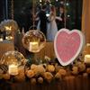 Heart-Shaped Felt Letter Board Sign,Interchangeable White Letters, Numbers, and Icons, Suitable for Parties, Baby Announcements