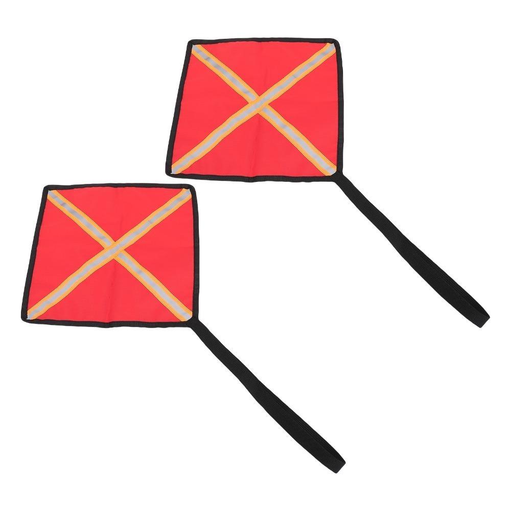 2PCS Red Safety Warning Flags 12.6*12.6in High Visibility Flags Kayak Safety Flags Outdoor Use