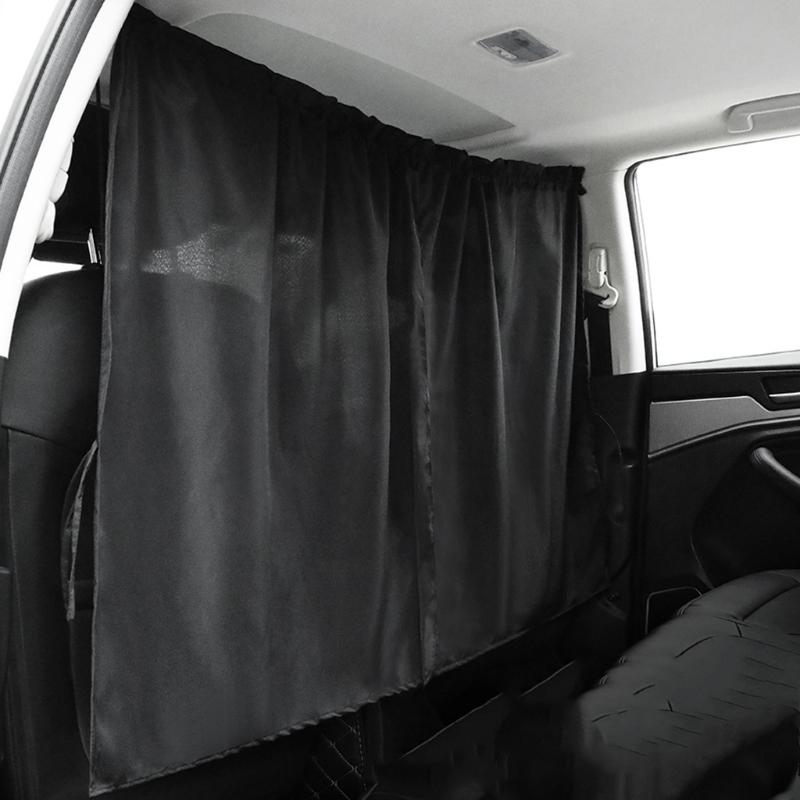 2Pcs Universal Car Divider Curtains Auto Front Rear Partition Side Window Sunshade Curtain Vehicle Foldable Removable