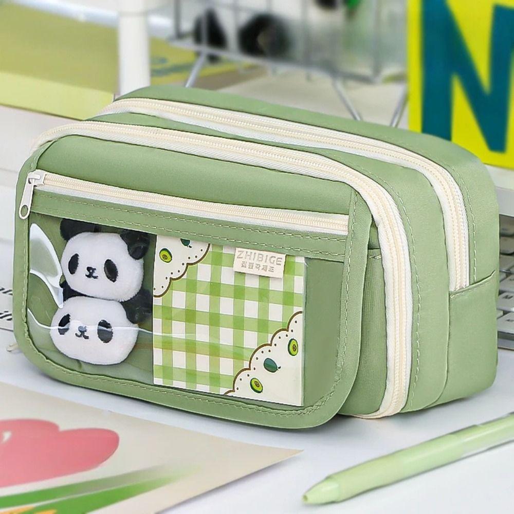 Многофункциональные пеналы Panda с передним карманом, сумка для хранения канцелярских принадлежностей, офисные принадлежности