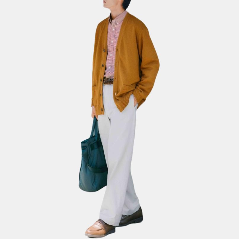 Uniqlo Клетчатая однобортная рубашка с длинным рукавом Унисекс рубашки 480648-18