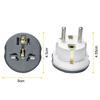 Адаптер для вилки ЕС в Корее 16 А 250 В, дорожный адаптер, конвертер, 2 круглых гнезда, высокое качество, универсальная настенная розетка AU, US, UK, CN в EU, KR