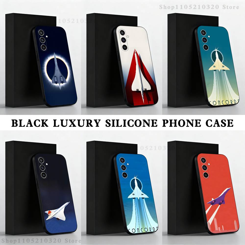 Чехол для телефона Air France Concorde для Samsung S25, S24, S23, S22, S21, S20, S10, Ultra, Plus, Lite, FE, Мягкий силиконовый черный чехол