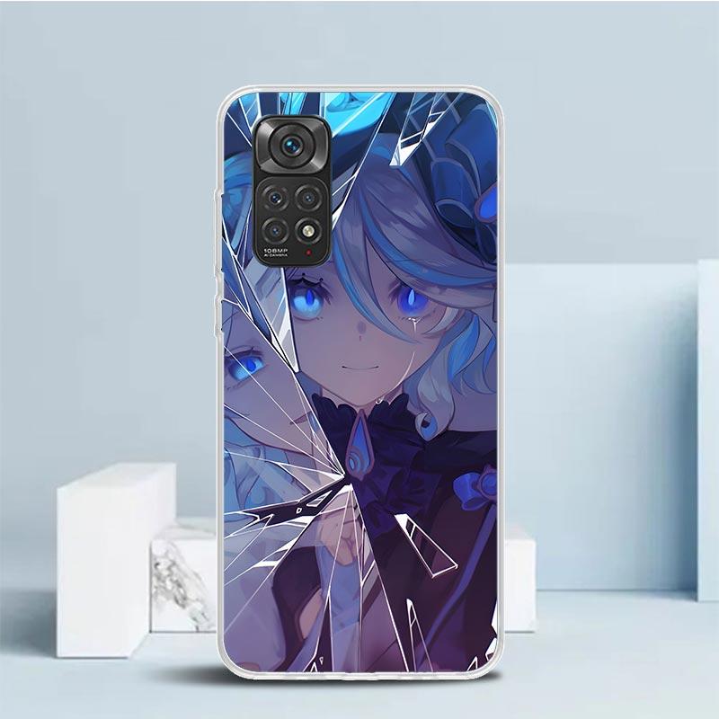 Чехол-бампер Genshin Impact Furina для Xiaomi Redmi Note 15 14 13 12 Pro Plus Чехол для телефона 14S 11S 11T 11E 10S 10 4G С рисунком Оболочка R