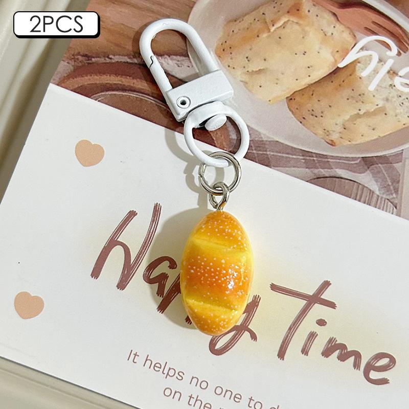 2 шт. забавная новинка, кулон в виде еды, креативная имитация еды, брелок для ключей, автомобильные брелки, изысканный рюкзак, украшения, аксессуары, подарки