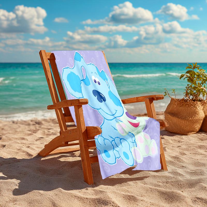 1pc Pistas da Blue Blue’s Clues3 Beach Towel, Comfortable and Thick, and Swimming/Bath/Picnic/Camping Towel, Suitable for Seaside Beaches