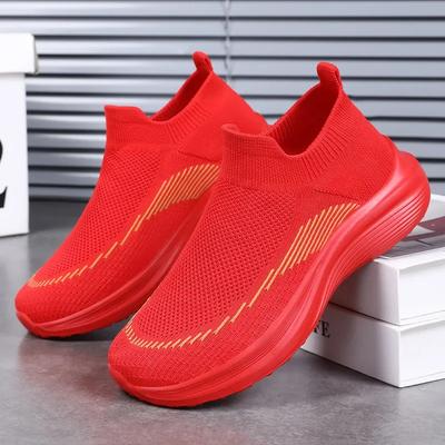 Женские лоферы на мягкой подошве, легкие и удобные, дышащие вязаные туфли на плоской подошве, женские осенние новые дышащие балетки, слипоны, носочные туфли