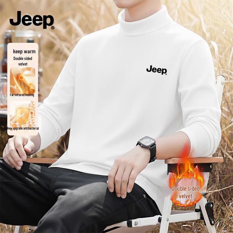 Jeep Мужская термофутболка с длинным рукавом и воротником-стойкой