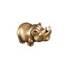 Collection Chinese Brass Carved Lifelike Zodiac Animal Lovable Ox Oxen Moo-cow Cattle Rhinoceros Exquisite Decoration Statue