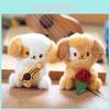 Adorable Plush Guitar Dog Keychain Soft Stuffed Animal Bag Charm 12cm