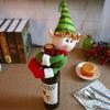 Premium Cotton Linen Santa Snowman Elf Wine Bottle Cover For Festive Table Decor