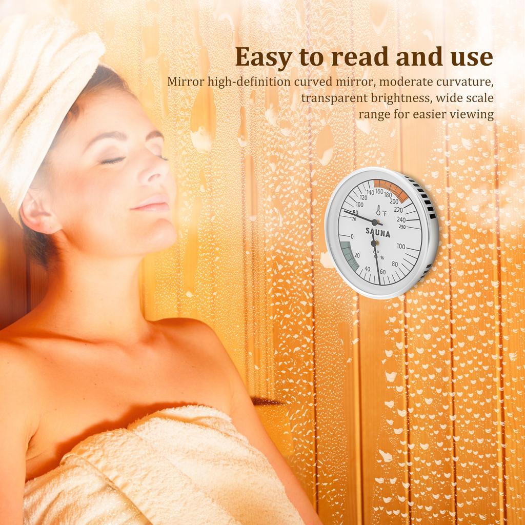 Гигрометр-термометр для сауны Алюминиевый настенный измеритель температуры для сауны 2 в 1 Высокоточный комнатный гигрометр-термометр