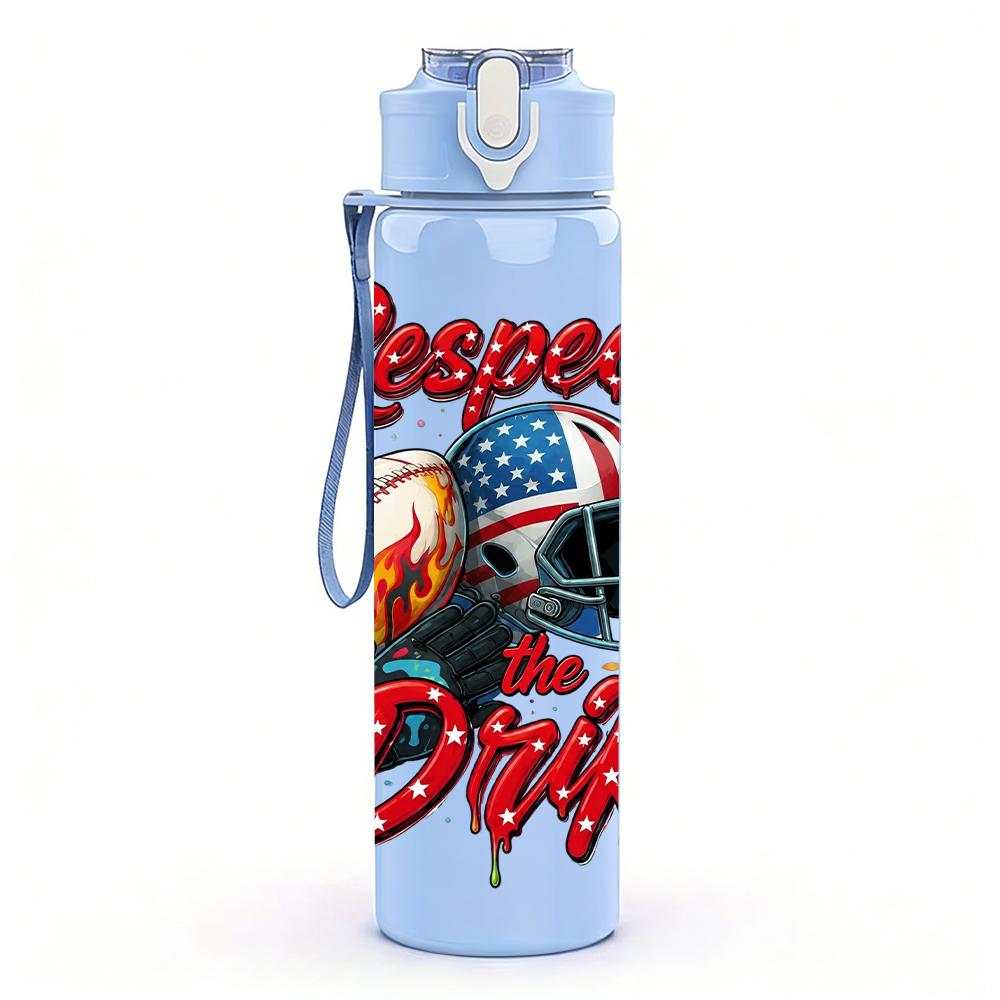 1PC Respect Drip Helmet Sport Layout 750ml Color Plastic Water Bottle Leakproof Flip Straw Lid For Sports Office Home Use