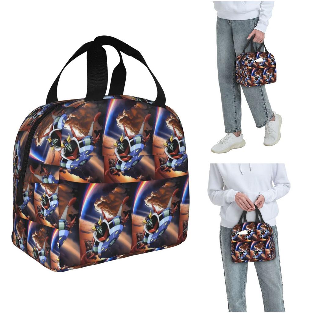 Goldrake Goldorak Anime Mazinger Z UFO Robot Grendizer Insulated Lunch Bag for Women Portable Food Boxes Thermal Lunch Box Tote