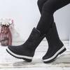 Large Size Snow Boots Foreign Trade Casual Thick-soled Warm Cotton Shoes Medium Tube Zipper Snow Boots New Side V Winter Boots