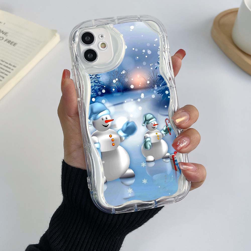 Чехлы для телефонов Samsung Galaxy A25 для iPhone 15 Xiaomi Poco X6 Redmi Huawei Honor 90 Infinix Realme A4, эксклюзивный рождественский арт, кремовый чехол, мягкий чехол