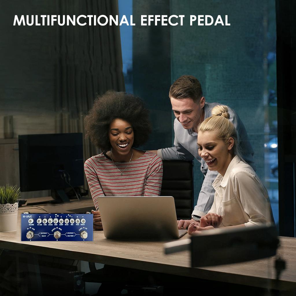 MVAVE CUBE BABY Portable Multifunctional Bass Combined Effect Pedal with Wireless Music Playback