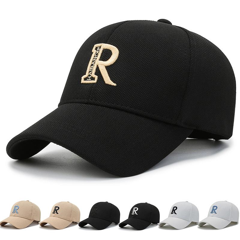 Men's Trendy Summer Cap New Men's Big Head Circumference Baseball Cap Women's Black Trend Ins Embroidery