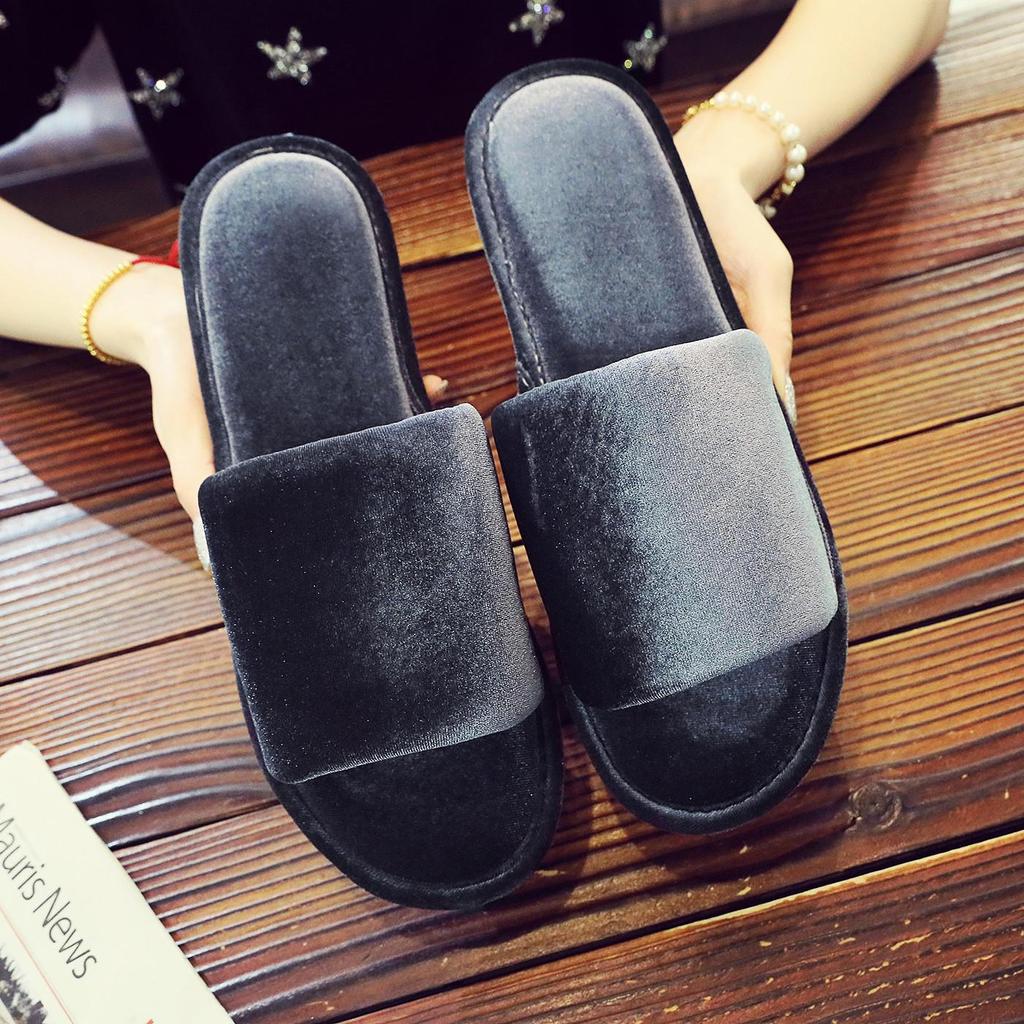 Корейские замшевые тапочки с бантом из золотистого бархата, нескользящие для дома и улицы, для женщин, Four Seasons  